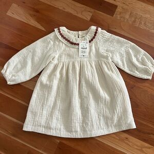 ZARA EMBROIDERED FLORAL TEXTURE DRESS